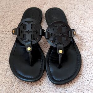 Tory Burch Miller Sandals Black Leather
